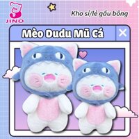 Gấu Bông Mèo Dudu Mũ Cá Lông Mềm Mịn Cao Cấp