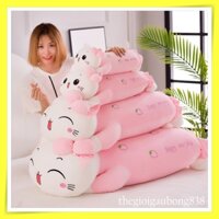 Gấu Bông Mèo Hello Kitty Đeo Nơ Quả Dâu Nhiều Size Gấu Ôm Mèo Mềm Mịn Cao Cấp Gấu Bông Hello Kitty