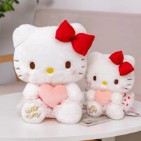 Gấu Bông Mèo Kitty ôm tim, Hello kitty Váy chấm bi Quà Tặng đáng yêu cho bé gái