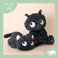 Gấu bông Mèo mun Silky lông xù mặt siêu ngáo