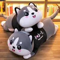 gấu bông mèo xám husky dễ thương mềm mại, gối ôm quà tặng cho bé gái