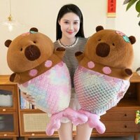 Gấu bông Nàng Tiên Cá Capibala Búp Bê Capybara Sang Trọng Đồ Chơi Gối Đệm Gấu Bông Búp Bê Quà Tặng Sinh Nhật