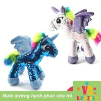 Gấu bông ngựa Pony 25cm lấp lánh, thú nhồi bông nhập khẩu VG KID'S ZONE
