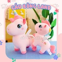 Gấu Bông Ngựa Pony Cầu Vồng - Kì Lân Unicorn nhồi bông cao cấp - Gối ôm mềm mịn - Quà tặng đẹp - Gấu Bông Land