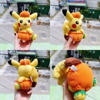 Gấu bông PIKACHU 15cm cosplay quả bí Halloween chính hãng Pokemon