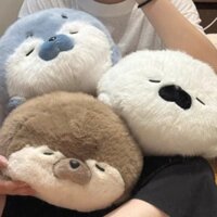 Gấu bông rái cá béo siêu mềm, búp bê nhồi bông rái cá béo tròn mềm mại, gối ngủ động vật sư tử biển dễ thương