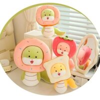 Gấu bông rắn baby đội bánh mì donut , thú nhồi bông rắn baby đội dâu mềm mịn cao cấp, quà tặng ý nghĩa