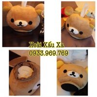 gấu bông rilakkuma đựng khăn giấy tròn siêu đáng yêu