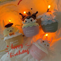 Gấu bông Sanrio hình bánh kem sinh nhật. Có đèn phát sáng và nhạc happy birthday