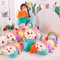 Gấu bông sâu 7 sắc cầu vồng vải miniso mềm mại, gối ôm hình sâu 7 màu dễ thương cho bé vô cùng xinh xắn