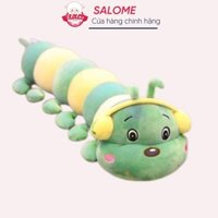 Gấu bông sâu đeo tai nghe dễ thương Sâu Tai Phone SALOME, Thú bông sâu xanh gối ôm ngủ cho bé mini