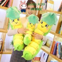 Gấu Bông Sâu Đội Lá Khoai , Gấu Ôm Sâu Đội Mũ Lá Dễ Thương Hàng Cao Cấp Siêu Êm Mềm Mịn