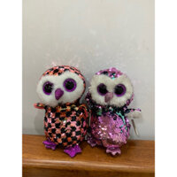 gấu bông second hand cú mèo kim sa tem TY 20cm