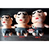 Gấu bông Shin quần 45cm 100% bông gòn trắng vải nhung mịn