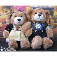 Gấu Bông: TDC7008-Teddy Cặp Boy Áo Đeo Vai- Girl Đầm Vàng