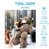 Gấu bông Teddy 1m8 to ❤️𝑯𝒂̀𝒏𝒈 𝑪𝒂𝒐 𝑪𝒂̂́𝒑❤️, gối ôm hình thú nhồi bông siêu to khổng lồ Dài 1m5 - T002-4