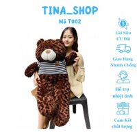 Gấu bông Teddy 1m8 to ❤️𝑯𝒂̀𝒏𝒈 𝑪𝒂𝒐 𝑪𝒂̂́𝒑❤️, gối ôm hình thú nhồi bông siêu to khổng lồ Dài 95cm - T002-1