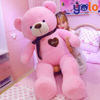Gấu bông teddy cao cấp ngực trái tim. thú nhồi bông teddy siêu to khổng lồ. gấu bông to yolo cao cấp