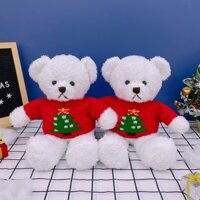 Gấu Bông Teddy Head Tales Trắng Noel Giáng Sinh, Gấu Bông Teddy Áo Chữ Love 40cm Cao Cấp Tazin