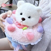 Gấu Bông Teddy Hoa Hồng Graci Gift BTH06 Sét Gấu Tặng Người Yêu 15cm