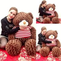Gấu Bông Teddy Khổ Vải 1m2 Cao 1m Chất Liệu Vải Xoắn Hoa Hồng Cao Cấp