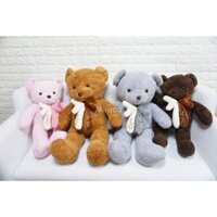 Gấu Bông Teddy Lông Xù Mặc Áo Đeo Nơ - thú nhồi bông đáng yêu