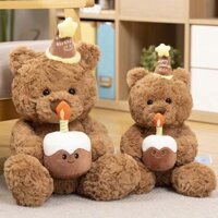 Gấu Bông teddy nâu sinh nhật - gâu ôm bánh sinh nhật, quà tặng sinh nhật Gia dụng hoả tốc 68