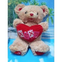 Gấu bông teddy ôm tim lông mềm