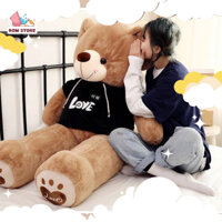 Gấu bông Teddy teddy áo hoodie, siêu dễ thương size 1m7 siêu to khổng lồ, gấu nhồi bông nhập khẩu