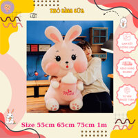 Gấu Bông Thỏ Hồng Ôm BÌnh Sữa Size siêu to, Thỏ Milk Hot Trend