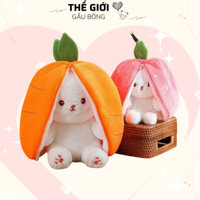 Gấu Bông Thỏ Trái Cây 2 Trong 1 Cosplay Tai Dài Đáng Yêu Cao Cấp