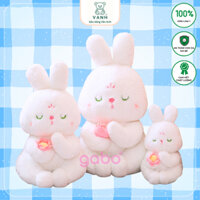 Gấu Bông Thỏ Trắng Cầm Hoa Sen,  Quà Tặng cho Những Bạn Mỏ Hỗn