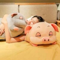 Gấu Bông Thú Nhồi Bông Heo Mắt Híp Siêu To 2 Màu Hồng Xám