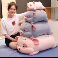 Gấu Bông to Gối Ôm Heo Lợn 80cm - 1m1 .Thú Nhồi Bông phê cần lim dim Siêu to khổng lồ béo ú đáng yêu ngộ nghĩnh