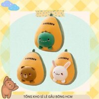 Gấu Bông Trái Cây Qủa Bơ Hình Mặt Thú Cưng Size 30cm- 45cm (4 Mẫu)