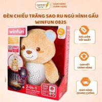 Gấu Bông Winfun Ru Ngủ Có Âm Thanh, Đèn chiếu trăng sao hình gấu Winfun 0825 Cho Bé Từ 0M