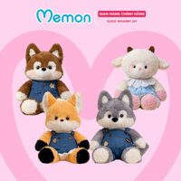 Gấu bông yếm váy Memon thú nhồi bông sói xám cáo cam gấu nâu thỏ hồng mềm mịn cao cấp