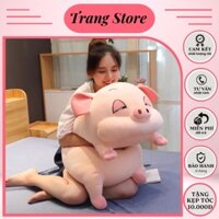 Gấu bông,Gối ôm hình con heo béo mắt hí cute, heo phê cần, thú nhồi bông con lợn ngủ béo ú size 1m.1m2-gaubongxinh88.vn