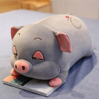 Gấu bông,Gối ôm hình thú con heo béo mắt hí cute thú nhồi bông con lợn ngủ béo ú kích thước 30cm