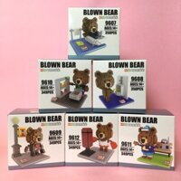 Gấu Brownie 6 mẫu - xếp hình nanoblock