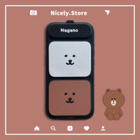 Gấu Dễ Thương Có Thể Gập Lại Chân Đế Vỏ Da Vỏ Điện Thoại Tương Thích Cho iPhone 16 15 14 13 Pro Max 15Pro 16Promax TPU Chống Bụi Bẩn Ốp Lưng