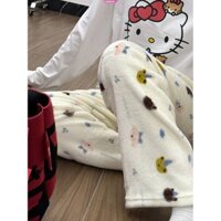 Gấu Dễ Thương Cotton Nhung Rời Bộ Đồ Ngủ Bộ Đồ Ngủ Quần Dài Nữ Và Nam Hoạt Hình Ngủ Mặc Thường Ngày