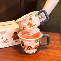 Gấu Dễ Thương Gốm Cốc Nghệ Thuật Ngộ nghĩnh Cốc Cà Phê Văn Phòng Nhà Trà Drinkware Quà Tặng Sinh Nhật Cho Giáo Viên Cặp Đôi Bạn Bè Gia Đình