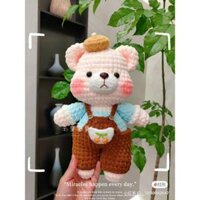 Gấu len mang yếm nhung đũa handmade siêu cưnggg