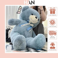 Gấu Nhồi Bông Mặc Áo Love Màu Đỏ, Gấu Bông Xanh 80CM Dễ Thương Chất Liệu Cao Cấp Mềm Mại