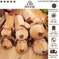 Gấu ôm chó nằm tại dài size 1m2 hàng bông gòn đẹp
