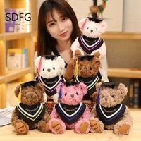 Gấu sang trọng tốt nghiệp SDFG, Búp bê gấu mềm hoạt hình, Quà tặng trẻ em có tua rua Mũ bác sĩ Đồ chơi sang trọng Trang trí tiệc