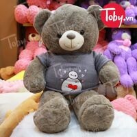 Gấu Teddy áo len Baymax – Xám