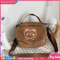 Gấu thêu vải nhung đeo vai nhỏ cho túi xách nữ sinh viên