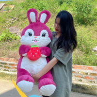 gấu thỏ ôm dâu  1M thú nhồi bông cao cấp thỏ ôm dâu cao cấp